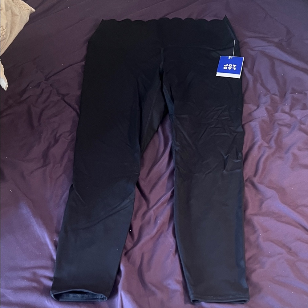 JoyLab Black Scallop Hem Leggings